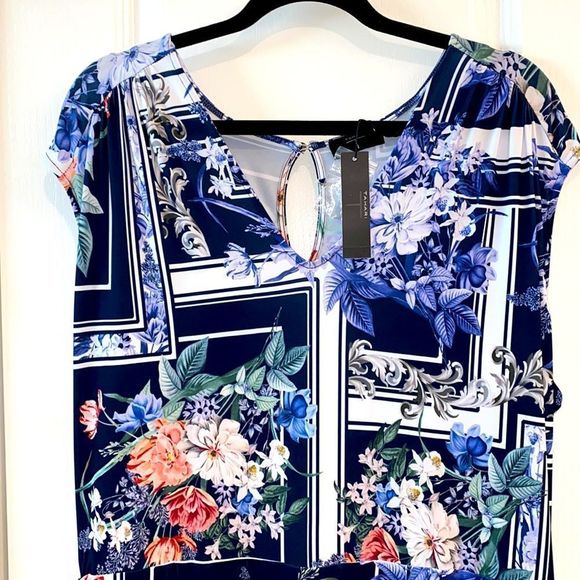 ❤️TAHARI PRINT WIDE LEG JUMPSUIT - Picture 4 of 7